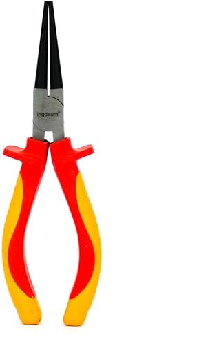 Pinza a becchi tondi 6 INGDAUM®, isolate contro 1000 V per elettricisti professionisti, ingegneri della refrigerazione e ingegneri meccatronici (Pinza a becchi tondi 6)
