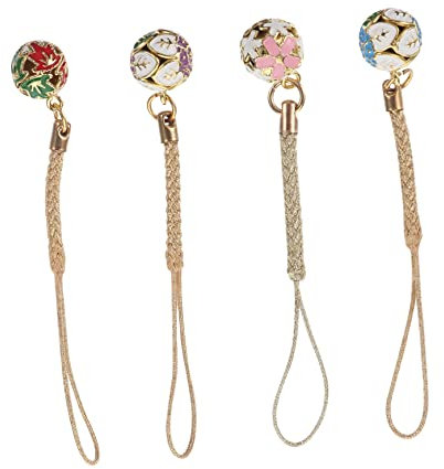 Gatuida 4stücke Teiliges Kleine Glocke Handgefertigte Japanische Blumenanhänger Schmuckzubehör Für Handy Schlüsselanhänger Weihnachtsdeko Innen Und Außen Hängen Winterliche Dekoration