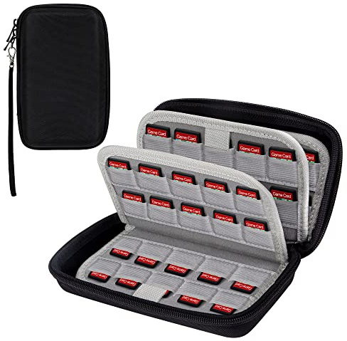 QIMEI-SHOP Spiele Aufbewahrungsbox Kompatibel mit Nintendo Switch Game Card Case mit 80 Schlitze für Game-Karten Tragebar Hartschalen Schwarz