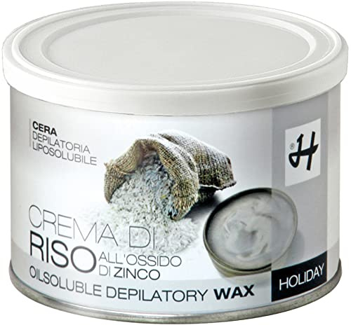 Holiday Depilatori | Cera Depilatoria Liposolubile SPECIAL FLAVOUR Crema di Riso 400 ml (Box 6 Barattoli)