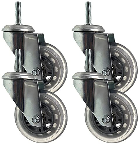 75 Mm Drehbare Gummirollen Mit Bremse, M8/M10, Robuste Lenkrolle, Belastbar Bis 100 Kg, Rollen Für Möbel/Trolley, 4Er-Set (Drehgelenk M10)