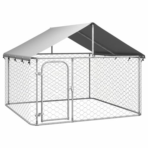 GuyAna Outdoor-Hundezwinger mit Dach 200x200x150 cm Hunde Laufstall HundezubehöR