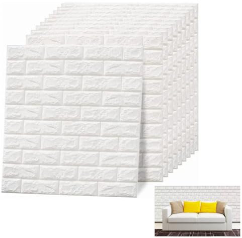 10 Piezas De Papel Tapiz Autoadhesivo, Papel Tapiz De Ladrillo, Papel Tapiz Autoadhesivo Para Despegar Y Pegar, Papel Tapiz 3D, Panel De Pared De Ladrillo Cortable Impermeable Autoadhesivo Para Sala D