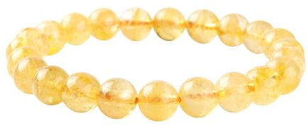 LEGENTLISUR Edelstein Perlenarmband Citrin Edelstein Armbänder mit 8mm Perlen Naturstein Stretch-Armband Damen Schmuck Paar/Freundschafts/Partner Armbänder