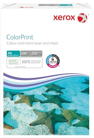 Xerox Colorprint 003R95411 Lot de 250 feuilles de papier pour imprimante laser couleur, blanc, 200 gm², format A4, FSC Mix Credit, 1 paquet (250 feuilles)