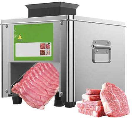 Kindevieft Tagliacarne 850w, Tagliacarne Elettrico, Affettatrice Commerciale con Lama in Acciaio Inossidabile, Taglierina Automatica per Carne E Verdure,2.5mm