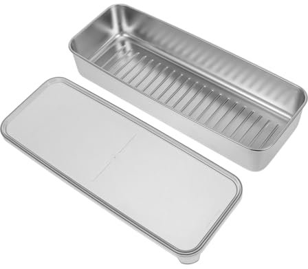 MAGICLULU Stainless Steel Food Storage Container Bacon Saver Crisper Box for Refrigerator Large Lid for Salad Storage