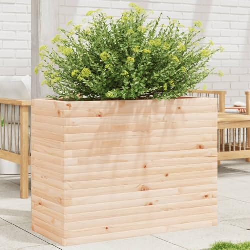 ShGaxin Jardinière 90x40x68,5 cm Bois de pin Massif,Jardiniere sur Pieds,Bac avec Treillis,Jardiniere Terrasse