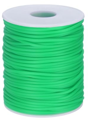 QUARKZMAN Cuerdas de Goma de Tubo Hueco 54.6 Yardas 2mm Vidrio Verde | de Longitud, Tubo Hueco de Silicona con Agujero de 1mm, para Hacer Joyas Diy Collares Pulseras