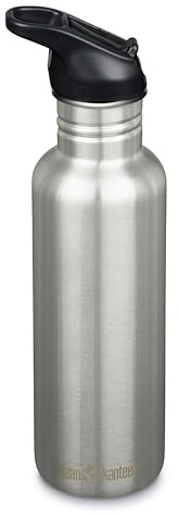 Klean Kanteen Fahrrad Trinkflaschen Classic Narrow (Flip Sport) mit Trinkverschluss aus Edelstahl in der Farbe Brushed Stainless mit einem Volumen von 800 ml, 1011192