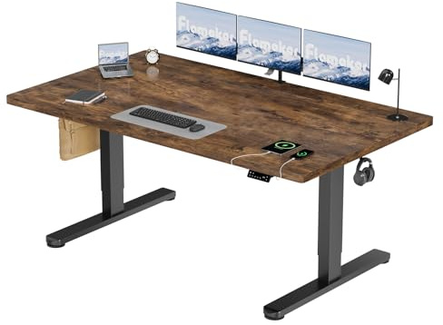 Flamaker Höhenverstellbarer Schreibtisch 180x80 cm,25MM Ganze Tischplatte mit Bürstenloser Motor,Stabiler Ergonomischer Steh Schreibtisch elektrisch höhenverstellbar mit Kabel Management Tray