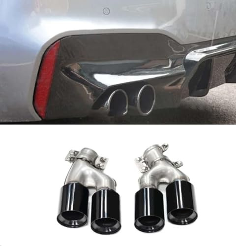 Endstuck Auspuff für BMW G30 G31 525i 528i 530i M5 | Auspuffblenden Edelstahl Auto Endstück Endschalldämpfer Spitze Endrohrblende,normal-B Black