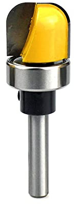 Trend Router Bits,Chamfer Edge Forming Router Bit,Milling Cutter,Bowl and Tray Template Router Bit,1/4 Inch Shank Round Nose Groove Milling Cutter with Ball Bearing,Tungsten Carbide Dish Carving
