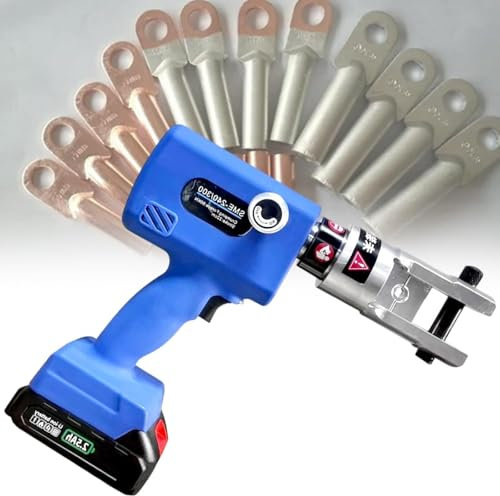 LKYLGYU Pinza crimpatrice idraulica elettrica Portatile, utensile crimpatore Idraulico Rotante a 360° Ricaricabile, 16-300 mm²/10-300 mm², Adatta per Cavi terminali elettrici (240)