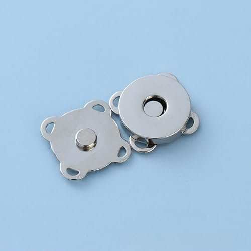 XWNXQ 20 Stück 10–18 mm Magnetknöpfe aus Metall, unsichtbare Pflaumenblüten-Magnetknöpfe, Silber, Bronze, Schwarz, zum Nähen von Kleidung, Taschen, Basteln