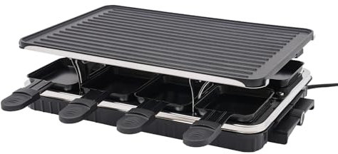 Barbecue elettrico da tavolo, 1300 W, 41,5 x 25,5 x 11,5 cm, griglia elettrica da 6 a 8 persone, 230 °C, alluminio pressofuso HOT, rivestimento antiaderente