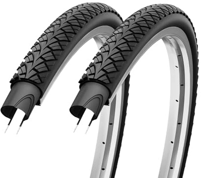 F24Tyre 2er Set Fahrradreifen 28x1,75 Zoll 47-622 wählbar mit Schläuchen | 700x45c Autoventil Fahrradventil französisches Ventil – Trekkingreifen Allround für Citybike Trekkingrad Tourenrad