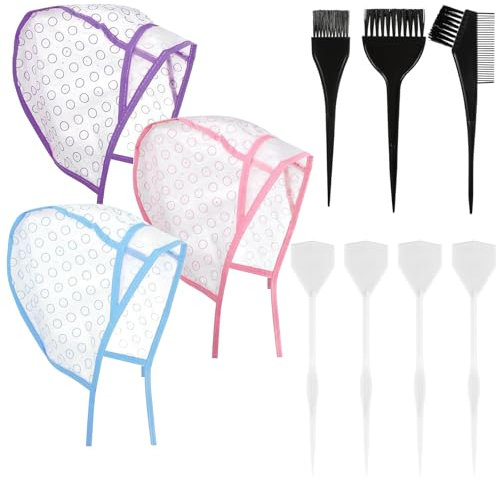 Highlight Cap and hook kit Hair Highlighting Kit Hair Highlighting Streaking Cap Hair Dye Cap Highlights Caps with Hair Coloring Brushes and Needle for Hair Salon Hairdressing Women Men