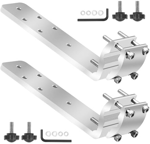 KINTLE 2 Set 58182 Grill Rail Mount Bracket Compatible with Any Kuma Grill and RV Boat Camping, Be Used On 7/8 - 1-1/4 Round Horizontal Railings Or On 1-1/4 Square Railings