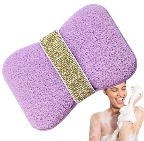 Zahoken Éponge de Bain | Éponge Douche Économiseur de Savon pour Femmes | Pochette Outil Nettoyant Gommage Dos Moussant pour Voyage Camping Douche
