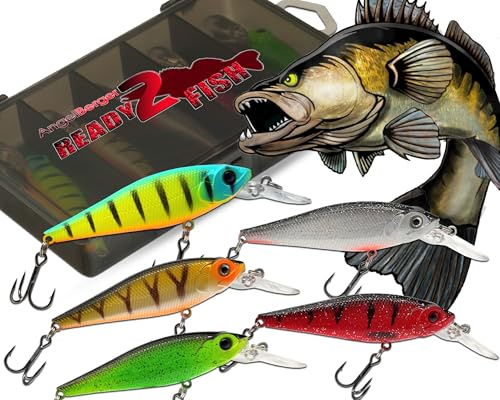 Wild Devil Baits Ready2Fish Wobbler Set Deep Shad in Box Wobbler Hardbaits für Hecht Zander Barsch