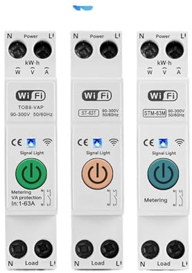 Interrupteur Intelligent WIFI 63 A 1P, Relais Temporisé De Surveillance Et De Mesure De Puissance For Maison Connectée, Télécommande Sans Fil(ST-63T No metering,20A)