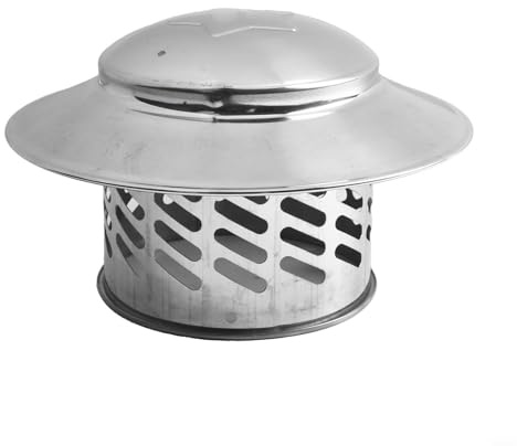 GANCEI Chimney Cap, Stainless Steel Chimney Cowl Chimney Cap Roof Pipe Exhaust Hood Exterior Wall Fresh Air Outlet Rain Protection Vent Hood(110mm（4inch）)