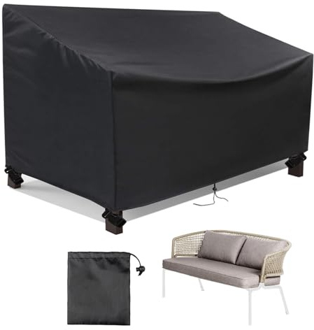 QSHXXROI Housse de Banquette 2 Places, Housse Canape Exterieur, Protection pour Siège de Banc, Housse pour Banc de Jardin, pour Banc de terrasse extérieur -134 × 66 × 89 cm