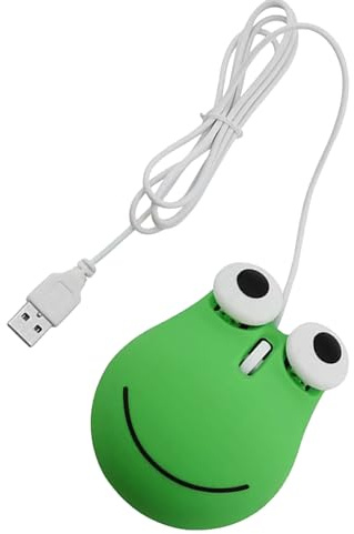 BRRNOO Trådbunden Mus, Mus med Sladd Datormus Ergonomisk Design Djurgrön Grodaform Trådad Datormus USB-trådbunden Söt för Barn för Bärbar Dator
