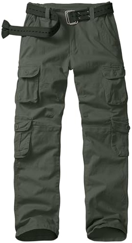 Asfixiado Cargohose Damen Arbeitshose Outdoorhose Stretch Wanderhose Trekkinghose Sommer Leichte Multi Taschen Militärhosen Relaxed-Fit Arbeitshose Damen （2080 Grey Green 8）