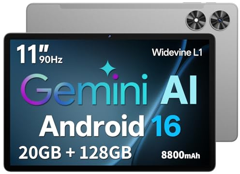 SVITOO Android 16 Tablet, 11 Inch Tablet with Gemini AI, Android Tablet with 20GB RAM 128GB ROM, Unisoc T7250 Octa-Core, 90Hz Display, 8800mAh Battery, WiFi Tablet, 1 Year Warranty