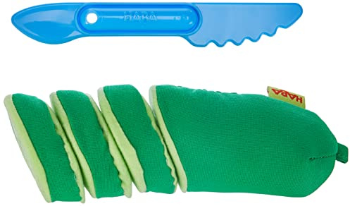 HABA 305047 - Salatgurke, Zubehör für Kaufladen und Kinderküche, 1 Salatgurke mit 3 Scheiben zum Abschneiden, Kleinkindspielzeug ab 3 Jahren