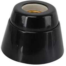 Portalámparas de cerámica E27, color negro, compatible con bombillas estándar, ideal para iluminación decorativa y funcional en cualquier espacio.