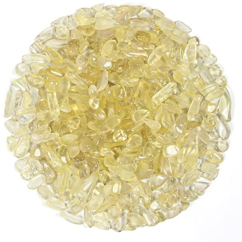 500g Chips di Cristalli di Quarzo Citrino Sfusi | Pietre e Cristalli Burattati, Chips di Pietra per Meditazione, Decorazioni Casa, Confezione Regalo
