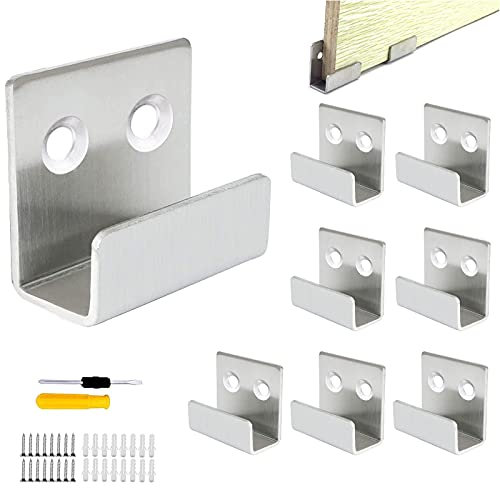 GZjiyu 8 Pezzi Ganci a U, Inossidabile Staffe a U Portata 50 kg per Bagno Cucina Vetro Cornici per Foto Specchio Ganci per Piastrelle (con 16 Viti)