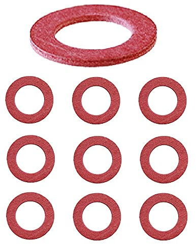 TERF® M20 - Rondella piatta in fibra rossa M20 (20 mm) per isolamento elettrico, uso automobilistico, illuminazione per vetri, uso marino, tenuta idraulica, confezione da 10