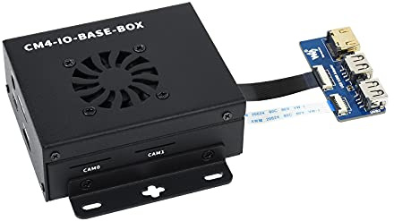 Waveshare CM4-IO-BASE-BOX-B for Raspberry Pi Compute Module 4 Bundle with USB HDMI Adapter (10 Items)…
