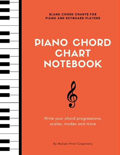 Piano Chord Chart Notebook - Blank Piano Keyboard Diagrams Charts for Musicians and Composers - 100 pages - 8.5x11