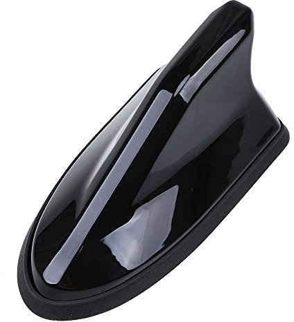 Possbay Haiflosse Autoantenne Universal Shark Autoantenne Verstärker AM FM Radio mit Wasserdichter Gummi Schwarz