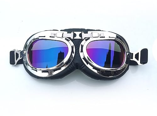 Motorradbrille Motocross-Goggles-Helm-Pilot-Roller Retro Moto Outdoor Dirt Bike Reiten Sonnenbrillen Retro Motorradbrille Vintage Off-Road Motocross Brille (Color : Reflex)