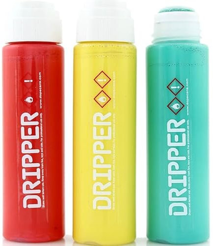 KLAMOTTEN STORE Mob Marker - Happy Hour - 3 Squeezer mit 18mm Filz - Dripper in Rot, Gelb, Turquoise