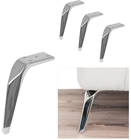 P17- Robin | Set 4 Füße + 16 Schrauben |Farbe: Chrom | H.17 | Beine für Sofas, Möbel, Schränke, Sessel | Metallfüße für Modernes und Elegantes Design