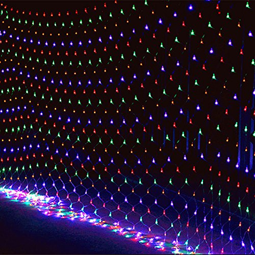 Cecaylie 300 LED Lichternetz, 4.5x1.6M LED Lichtervorhang, Lichterkette Netzlicht mit 8 Modi und Speicherfunktion, Lichternetz Außen IP44 Wasserdichte Lichter Netz-Bunt