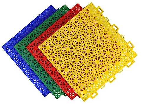 Tapis Caillebotis en Caoutchouc 10 pièces Carreaux de Sol modulaires à emboîtement avec Trous de Drainage, terrasse Piscine Cour sous-sols gymnases Garage Carreaux de revêtement de Sol (Color : Blue