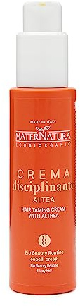 Maternatura, Disziplinierende Haarcreme mit Eibisch, Schutz vor Feuchtigkeit für diszipliniertes, glänzendes und genährtes Haar, Bio Beauty-Routine für krauses Haar, Made in Italy - 100 ml