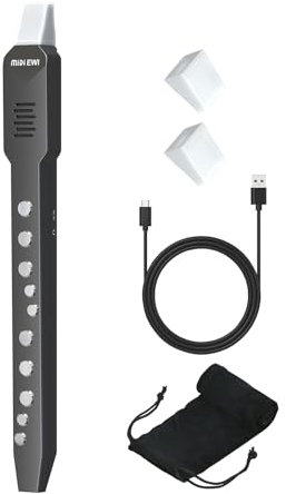 OYAYO Digitales Blasinstrument, Elektrisches Blasinstrument Schwarz Unterstützt MIDI-Bluetooth, Elektronisches Blasinstrument mit Abnehmbarer Düse und Stromkabel, Eingebaute 10 Musikinstrumententöne