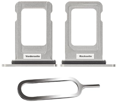 IS-TECK SIM-Kartenhalter Ersatz SIM-Tray Kompatibel mit iPhone 13 Pro/Max inklusive SIM-Nadel SIM-Kartensteckplatz (Silber)