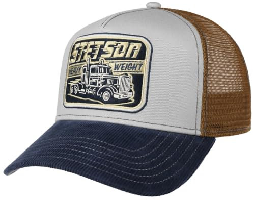 Stetson Heavy Weight Trucker Cap - Lässiger Style - Luftdurchlässiges Meshcap für Herren - Ganzjährig tragbar braun One Size