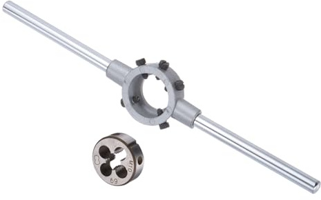 CoCud Gewindeschneider mit Schneideisenhalter Set, M10x1.5 Gewindeschneideisen & Passend für 30mm Außendurchmesser / M10-M11 Gewindeschneideisen Schraubenschlüssel Werkzeugset