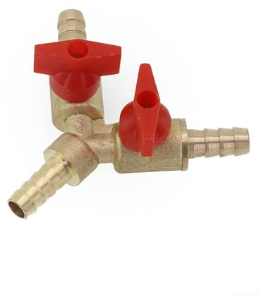 3-Wege-Schlauchverbinder, Messing-Kugelhahn für Kraftstoff, Gas, Wasser, Öl, Y-Kugelhahn, Messing-Schlauchverschraubung, Splitter für Industrie, Haushalt, Gartenbewässerung und Werkstatt(6 mm)